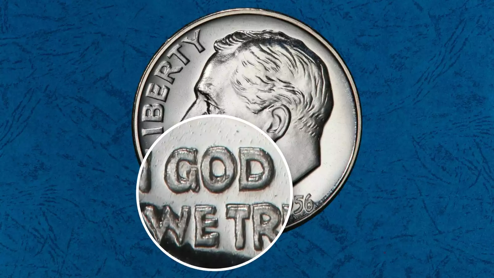 1956 dime DDO FS-101 doubled die obverse showing doubling on LIBERTY inscription